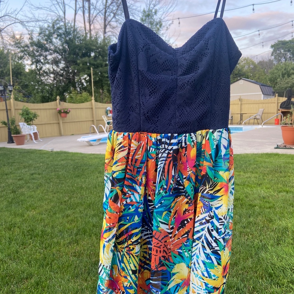 Blue Summer floral Dress